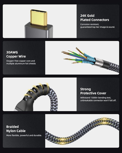 [4Ft] Thunderbolt 4 Cable, 240W Thunderbolt Cable 40Gbps Sync 8K/5K@60Hz Display and for Thunderbolt 4, Thunderbolt 3, USB4, and USB-C Devices