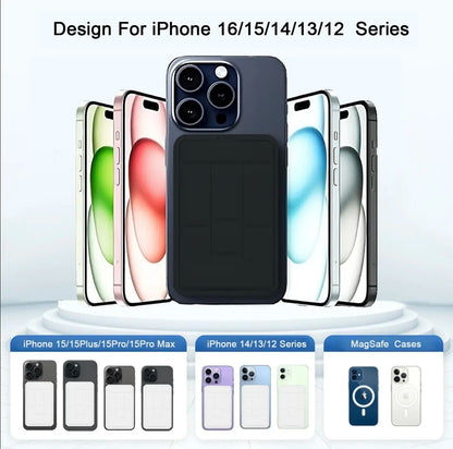 10,000mAh Magnetic Portable Wireless Power Bank for iPhone 12 - 17 Series, Compatible with Cases
