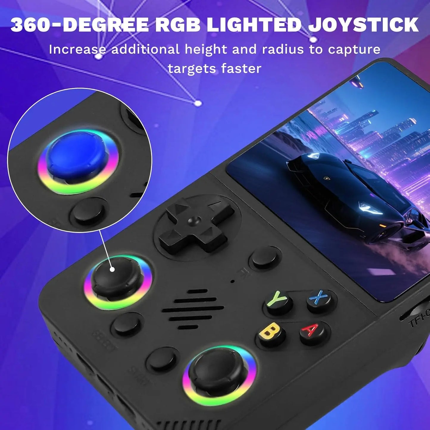 RG36 Pro Open Source Retro Handheld Gaming Console - 3.5-Inch IPS Display, Preloaded with Classic Games, 64GB TF Card, Portable Travel Gaming Device, Ideal Gift for Teens and Partners - Black