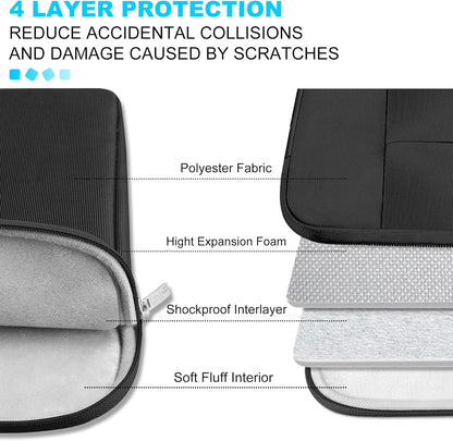 15-15.6 Inch Laptop Sleeve Case for Acer HP Lenovo Dell ASUS Laptop, Acer Aspire 15, HP Pavilion/Envy 15, Dell Inspiron/Latitude 15, Lenovo Ideapad 15, ASUS Zenbook 15 Computer Bag, Black