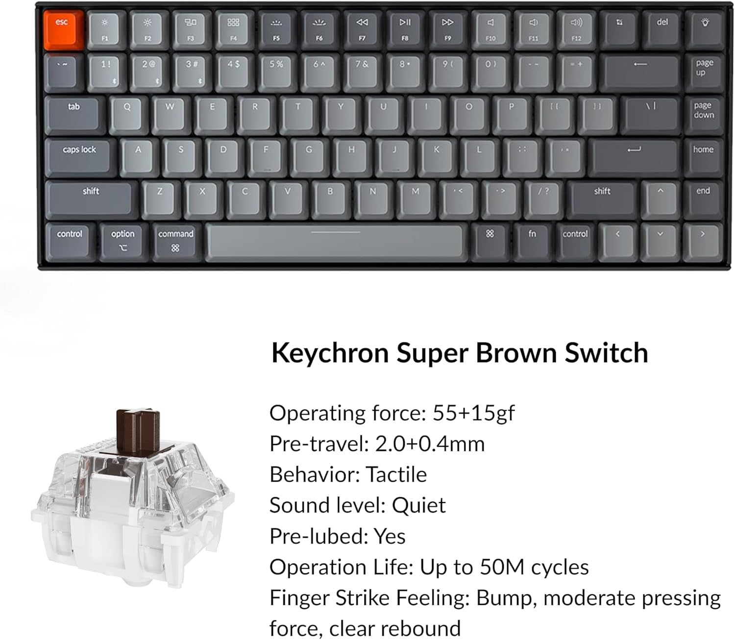 K2 75% Layout RGB Bluetooth Wireless Mechanical Keyboard Compact 84 Keys USB Wired Gaming Keyboard for Mac And Windows
