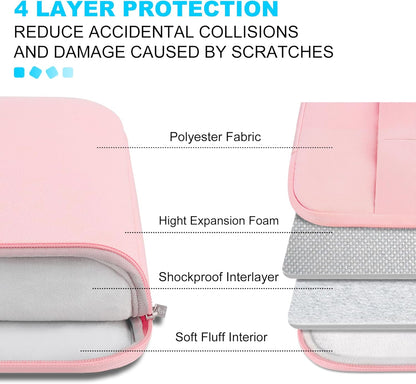 15-15.6 Inch Laptop Sleeve Case for Acer HP Lenovo Dell ASUS Laptop, Acer Aspire 15, HP Pavilion/Envy 15, Dell Inspiron/Latitude 15, Lenovo Ideapad 15, ASUS Zenbook 15 Computer Bag, Pink