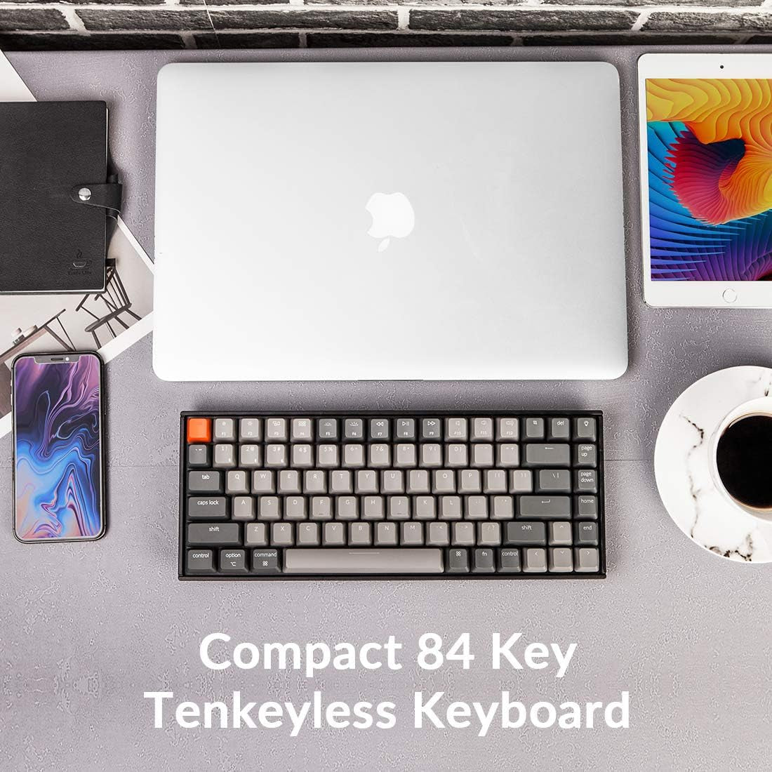 K2 75% Layout RGB Bluetooth Wireless Mechanical Keyboard Compact 84 Keys USB Wired Gaming Keyboard for Mac And Windows