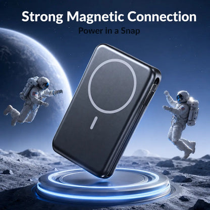 Magnetic Portable Charger, 10000Mah Power Bank with Built-In Cable, 5-Output Portable Charger, 20W Fast Charging, LED Display Portable Phone Charger Compatible with Magsafe Iphone 17/16/15/14/13/12 Series，W17 Tiktokshopbacktoschool