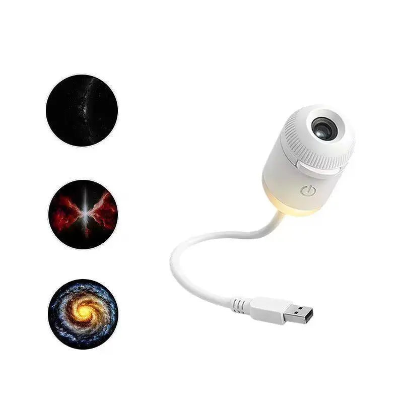 2-In-1 Projector Night Light,Usb Galaxy Projector with 12 Random Sliding Projection Films,Starry Sky Night Light Projector with Adjustable Brightness for Car,Room Decor, Wall Lamp, a Wonderful Gift