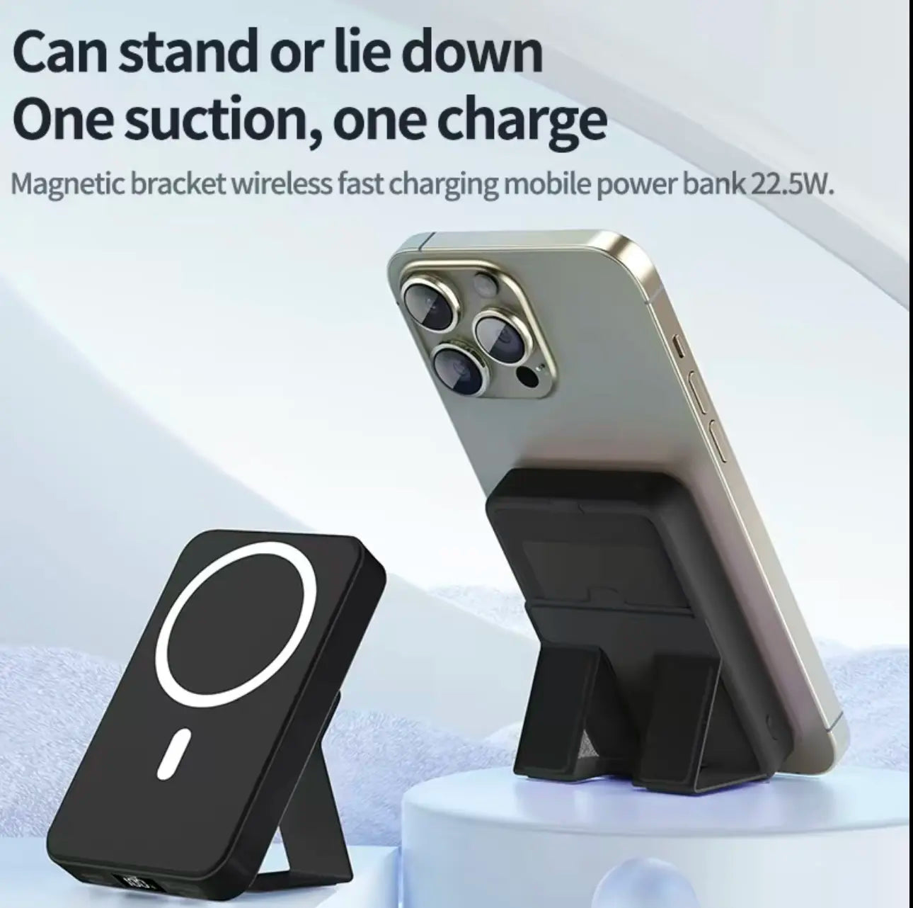 10,000mAh Magnetic Portable Wireless Power Bank for iPhone 12 - 17 Series, Compatible with Cases