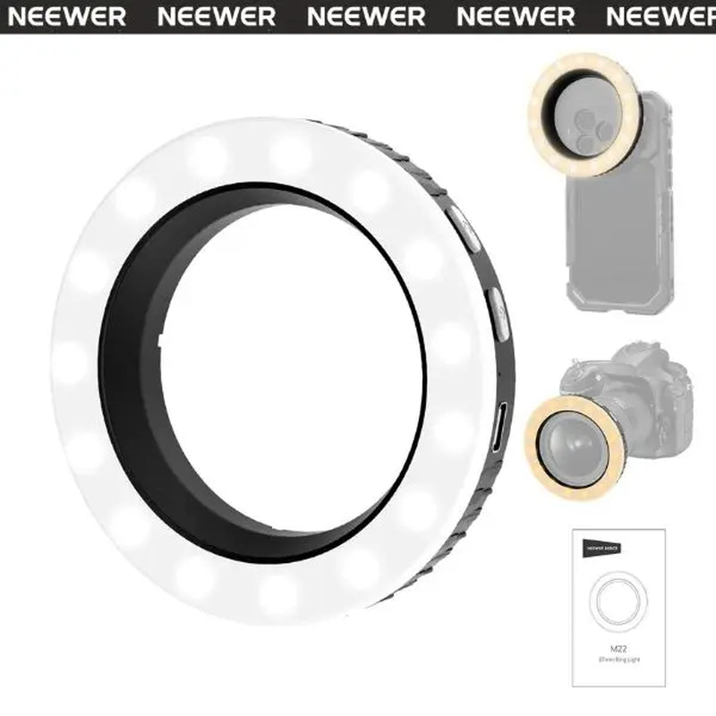 NEEWER M22 67Mm Threaded Ring Light for Phone Mounts, Clip-On LED Selfie Ring Light for Iphone & Smartphones, Portable Fill Light for Selfies, Vlogging, Makeup, Video Calls Tiktokshopbacktoschool