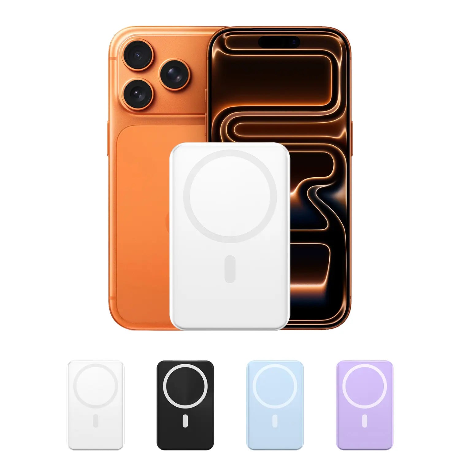 10,000mAh Magnetic Portable Wireless Power Bank for iPhone 12 - 17 Series, Compatible with Cases